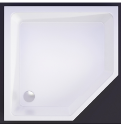 Akmens masės dušo padėklas Vispool, F-90 penkiakampis 1