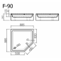 Akmens masės dušo padėklas Vispool, F-90 penkiakampis