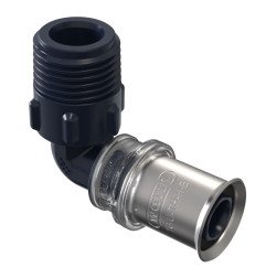 Presuojama alkūnė Wavin Tigris su sriegiu, išorinis, d20-1/2'', 90° 1