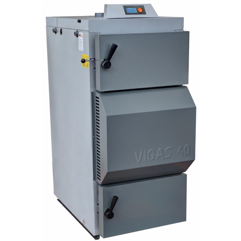 Dujų generacinis kieto kuro katilas Vigas, 40 (14-41) kW, kairinis
