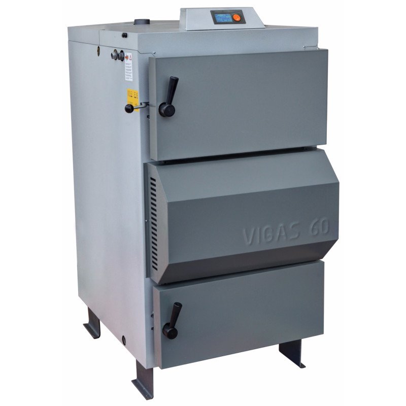 Dujų generacinis kieto kuro katilas Vigas, 60 (15-72) kW, kairinis