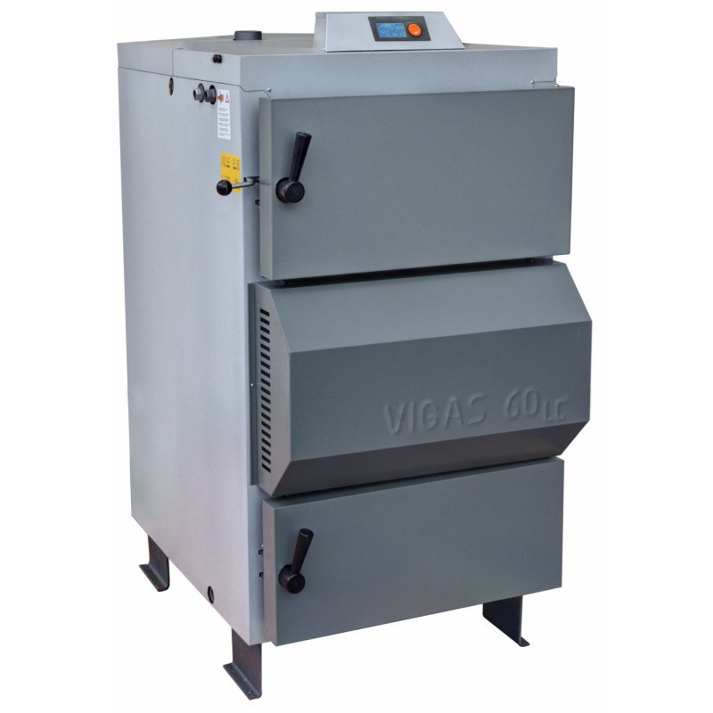 Dujų generacinis kieto kuro katilas Vigas LC, 60 (15-72) kW, dešininis
