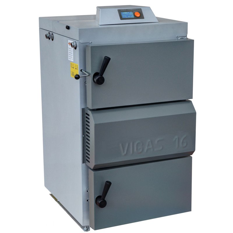 Dujų generacinis kieto kuro katilas Vigas, 16 (8-18) kW, dešininis