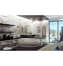 Akmens masės vonia Vispool Lago balta, 149x103 dešinės pusės