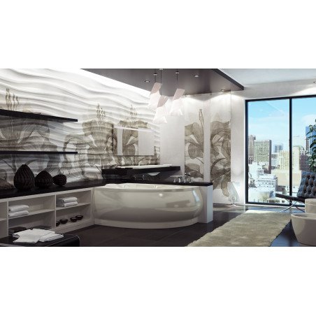 Akmens masės vonia Vispool Lago balta, 149x103 dešinės pusės