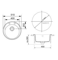 Granitinė plautuvė Franke Ronda, ROG 610-41, užkemšamas ventilis, Beige 4