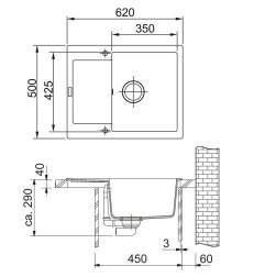 Granitinė plautuvė Franke Maris, MRG 611-62, Cashmere 5
