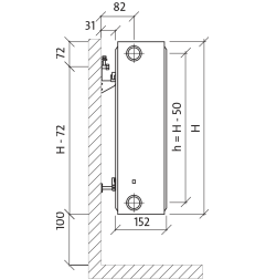 Renovacinis radiatorius Purmo Compact C 33, 550-2300 4
