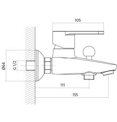 Vonios maišytuvas Cersanit, Cari 4