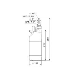 Vandens tiekimo siurblys Grundfos, šuliniui SBA 3-45 M 4