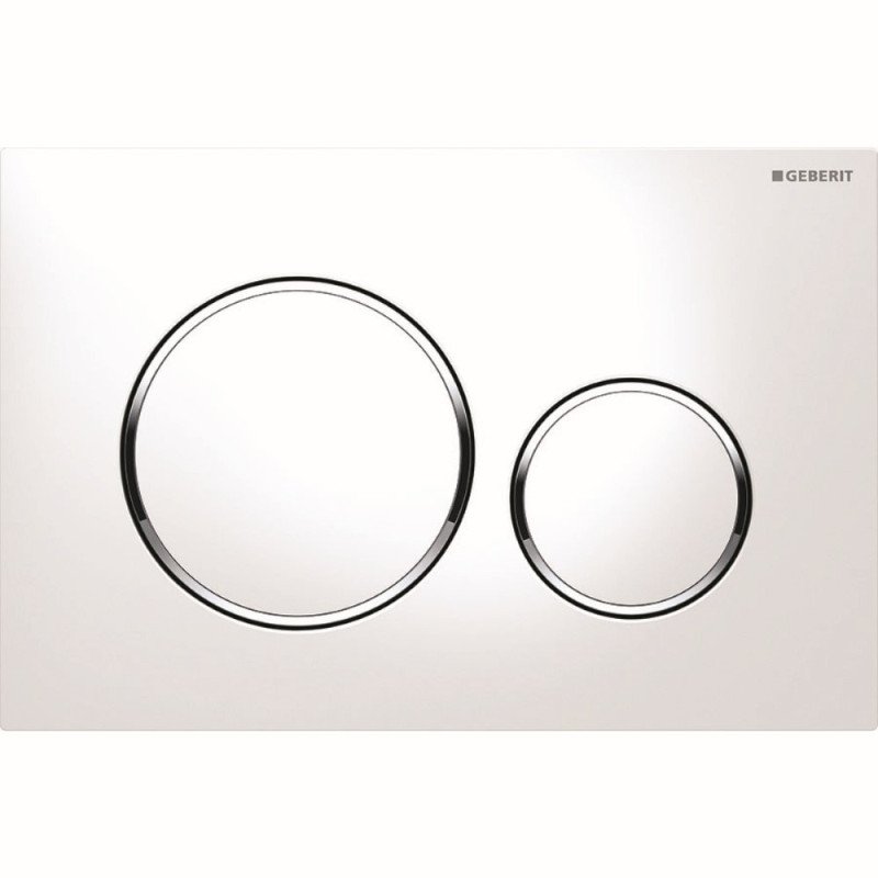 WC klavišas Geberit, Sigma 20, baltas-blizgus chromas-baltas