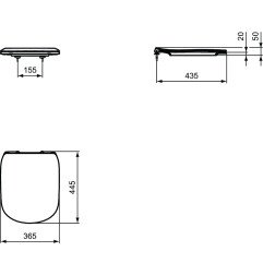 Dangtis WC Ideal Standard Tesi, Thin, lėtai nusileidžiantis 3
