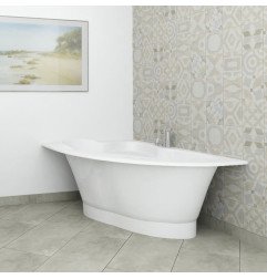 Akmens masės vonia Vispool Orte, dešinės pusės, balta 1