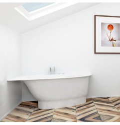 Akmens masės vonia Vispool Trevi, S, dešinės pusės, balta 1