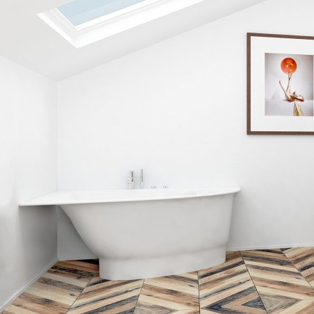 Akmens masės vonia Vispool Trevi, S, dešinės pusės, balta 1