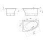 Akmens masės vonia Vispool Trevi, S, dešinės pusės, balta Akmens masės vonia Vispool Trevi, S, dešinės pusės, balta