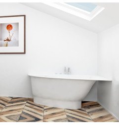 Akmens masės vonia Vispool Trevi, L, kairės pusės, balta 1