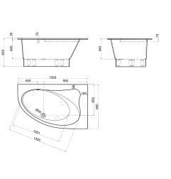 Akmens masės vonia Vispool Trevi, L, kairės pusės, balta 3