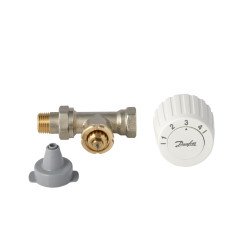 Komplektas: RTL mazgas Danfoss FJVR + termostatinė galva FJVR, 10-50°C, KVS 0.73, DN15, tiesus 1