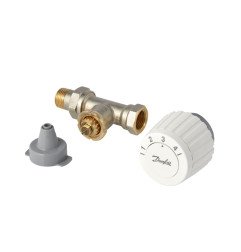 Komplektas: RTL mazgas Danfoss FJVR + termostatinė galva FJVR, 10-50°C, KVS 0.73, DN15, tiesus