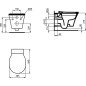 WC pakabinamas Ideal Standard Connect, Air Rimless, su paslėptais tvirtinimais