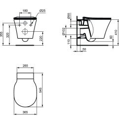 WC pakabinamas Ideal Standard Connect, Air Aquablade, su paslėptais tvirtinimais 4