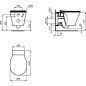 WC pakabinamas Ideal Standard Connect, Air Aquablade, su paslėptais tvirtinimais