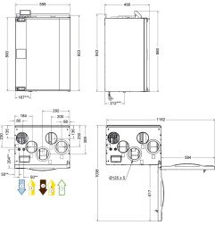 Rekuperatorius SystemAir Save, vertikalus, rotacinis, VTR 250, 1000W, kairinis 3
