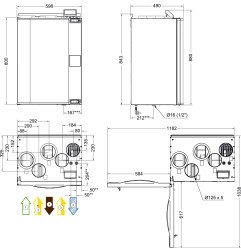 Rekuperatorius SystemAir Save, vertikalus, rotacinis, VTR 250, 1000W, dešininis 3