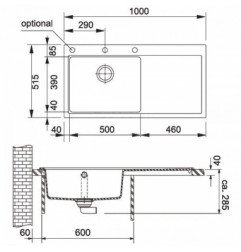 Granitinė plautuvė Franke Mythos, MTG 611, Cashmere, dubuo kairėje 5