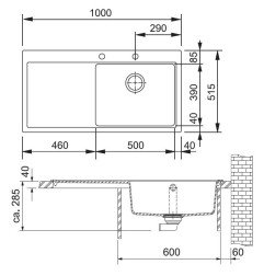 Granitinė plautuvė Franke Mythos, MTG 611, Cashmere, dubuo dešinėje 5