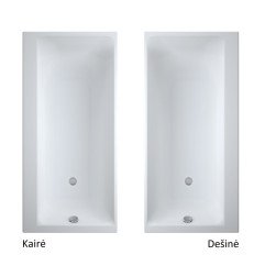 Akrilo vonia Cersanit Smart, 160x80 cm kairinė 3