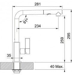 Plautuvės maišytuvas Franke Maris, su ištraukiamu dušeliu, Chrome