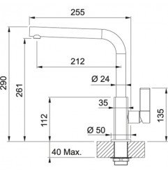 Plautuvės maišytuvas Franke Maris, be ištraukiamo dušelio, Chrome