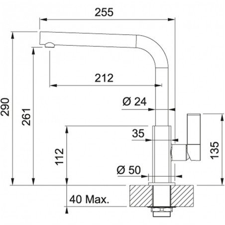 Plautuvės maišytuvas Franke Maris, be ištraukiamo dušelio, Chrome