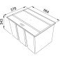 Šiukšliadėžė FRANKE, Easy Sort, 60-2 2x14,5l+2x7,5l