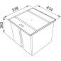 Šiukšliadėžė FRANKE, Easy Sort, 45-2, 2x14.5L