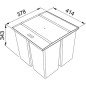 Šiukšliadėžė FRANKE, Easy Sort, 45, 1x14,5L+2x7,5L