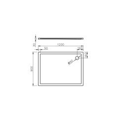 Akmens masės dušo padėklas Vispool, QZ-120 stačiakampis