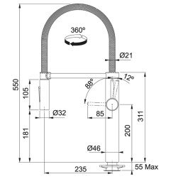 Plautuvės maišytuvas Franke Pescara, XL nerūdijančio plieno