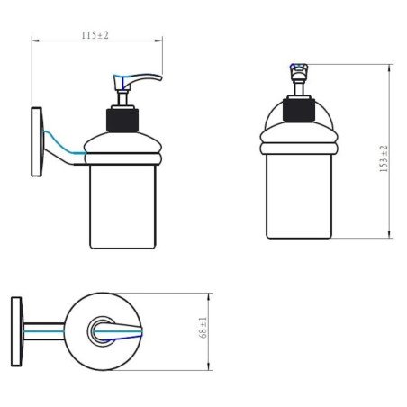 Vonios kambario aksesuaras Multi, skysto muilo dozatorius