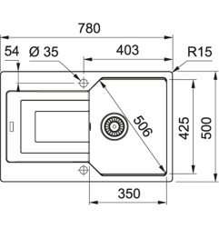 Granitinė plautuvė Franke Urban, UBG 611-78, Cashmere 4