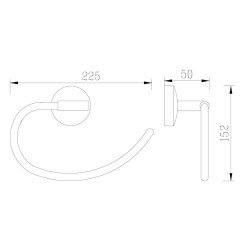 Vonios kambario aksesuaras Multi, rankšluosčių laikiklis-kilpa
