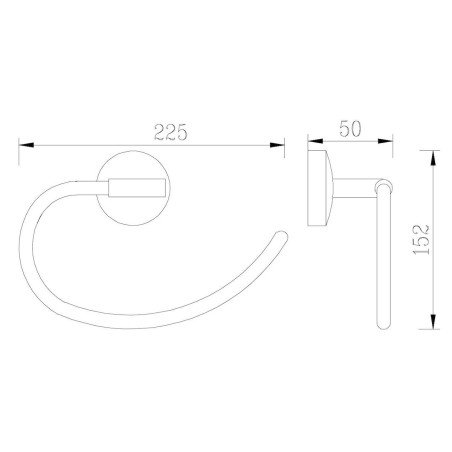 Vonios kambario aksesuaras Multi, rankšluosčių laikiklis-kilpa