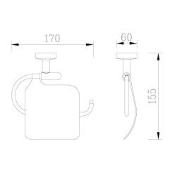 Vonios kambario aksesuaras Multi, pakabinamas WC popieriaus laikiklis