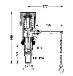 Termostatinis traukos reguliatorius Honeywell, FR124-3/4A