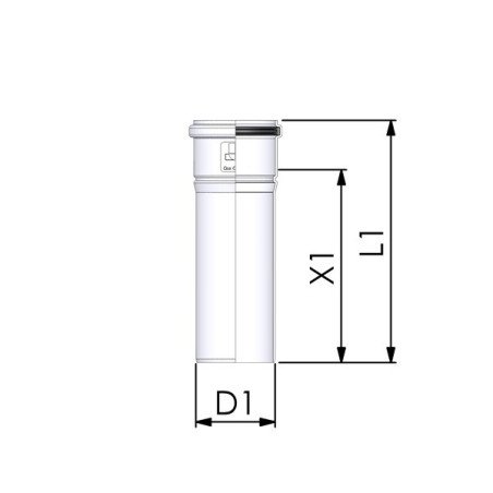 Viengubas kamino pailginimas Cox Geelen CoxDENS PP, d60, 500 mm