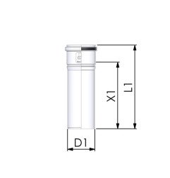 Viengubas kamino pailginimas Cox Geelen CoxDENS PP, d80, 1000 mm