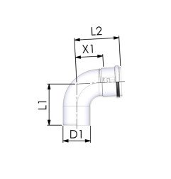 Vienguba kamino alkūnė Cox Geelen CoxDENS PP, d60, 87°