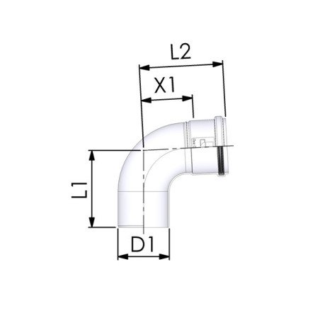 Vienguba kamino alkūnė Cox Geelen CoxDENS PP, d60, 87°